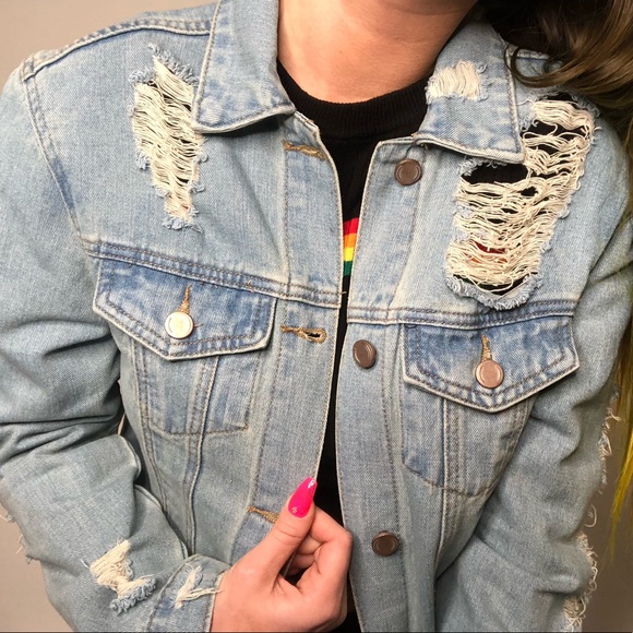 Distressed Denim Jacket - Picture 2 of 7